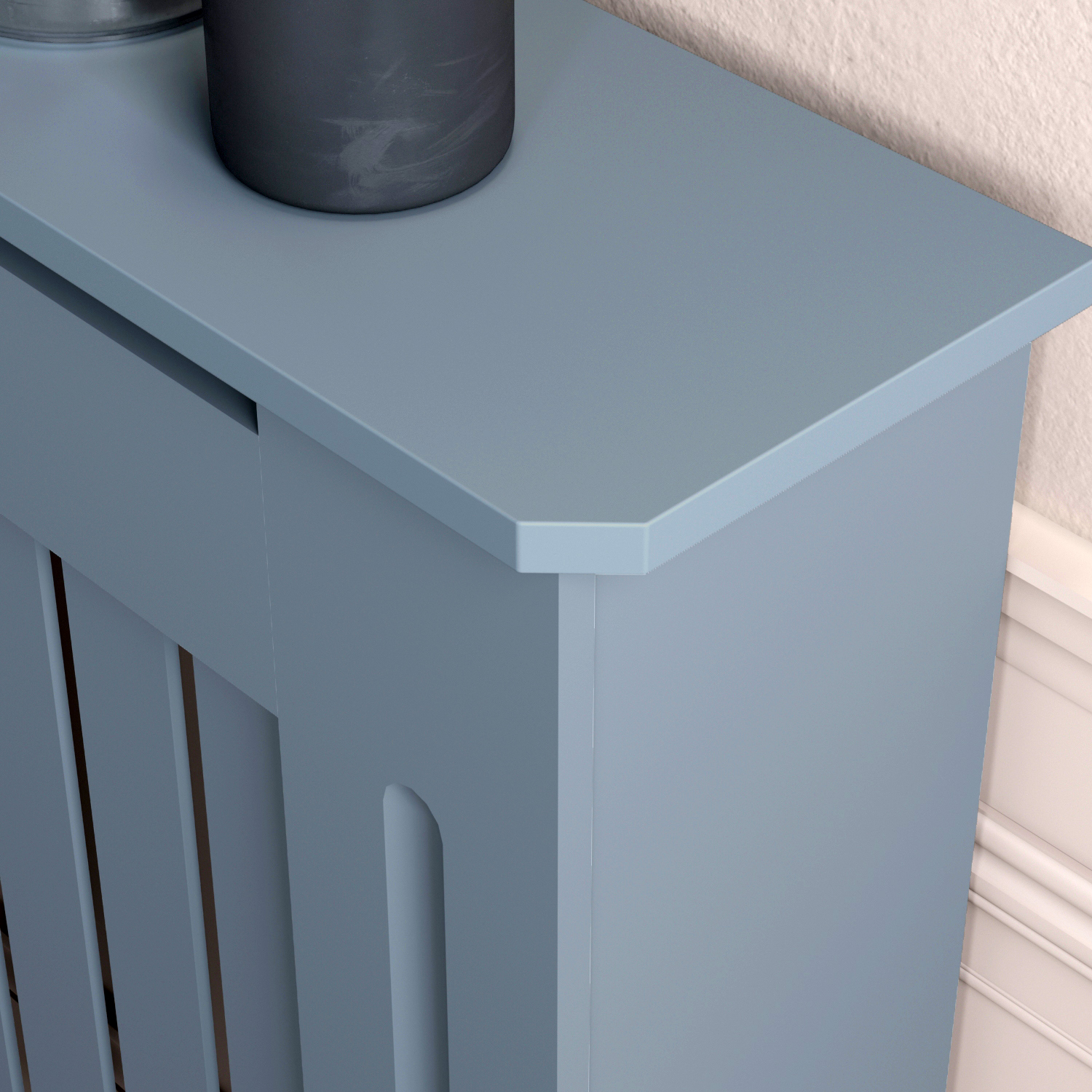 Large Radiator Cover Modern Grey MDF Wood Vertical Grille Home